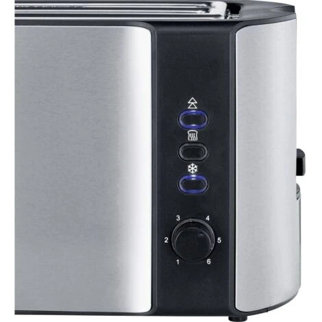 Severin AT 2590 Tostapane Lungo Doppio Con Griglia Scaldabriosche Acciaio Inox, Nero - immagine 2