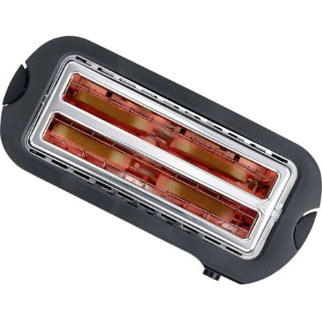 Severin AT 2590 Tostapane Lungo Doppio Con Griglia Scaldabriosche Acciaio Inox, Nero - immagine 4