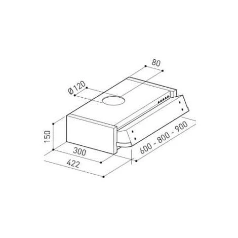 Cappa Faber 152 Lg A60 Aspirante Sottopensile Grigia, 60 Cm 190 M3/h - immagine 3
