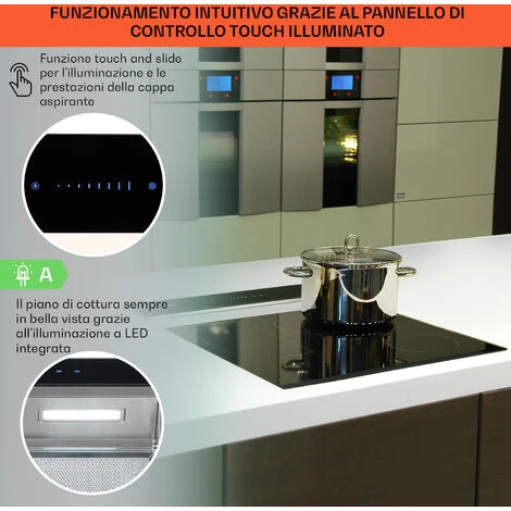 Klarstein Royal Flush Downdraft Cappa Aspirante 430 M³/h 60 Cm - immagine 4