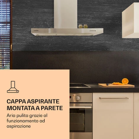 Klarstein Zarah 90 - Cappa Aspirante, 90 Cm, Capacità Aspirante: 600 M³/h, LED, Acciaio Inox - immagine 2