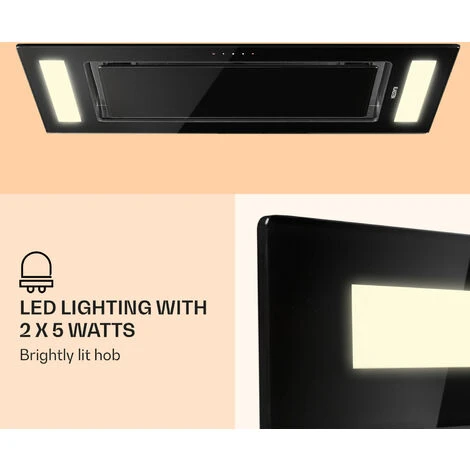 Klarstein Remy - Cappa A Soffitto, 90 Cm, 619 M³/h, 230 W, 3 Livelli, Telecomando - immagine 3