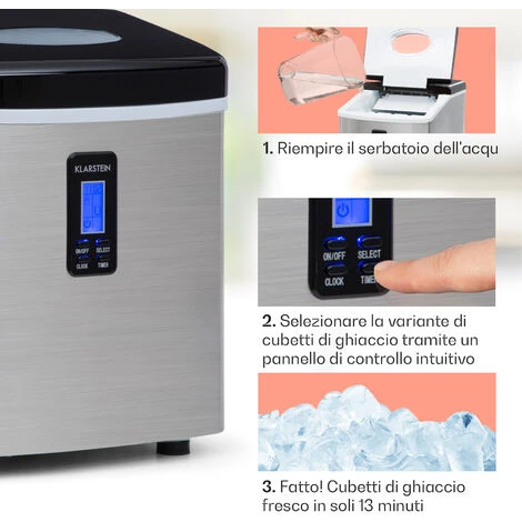 Klarstein Mr. Black-Frost Macchina Del Ghiaccio 150W Nera - immagine 4