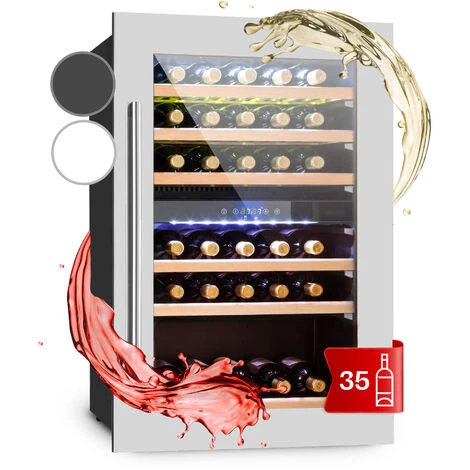 Klarstein Vinsider 35D Cantinetta Frigo A Incasso 128 Litri 41 Bottiglie Di Vino 2 Zone