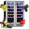 Klarstein Vinovilla 42 Twin Built-In Duo Frigovino A Due Zone 126l 42 Bott. 3 Colori Vetro