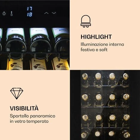 Klarstein Shiraz 39 Duo Cantinetta Vino 2 Zone 105l 39 Bottiglie - immagine 3