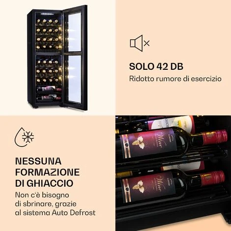 Klarstein Shiraz 39 Duo Cantinetta Vino 2 Zone 105l 39 Bottiglie - immagine 5