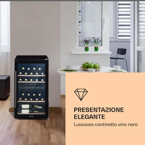 Klarstein Barossa 34 Duo - Frigorifero Per Vini, 34 Bottiglie, 80 Litri, 2 Zone, Controllo Touch - immagine 2