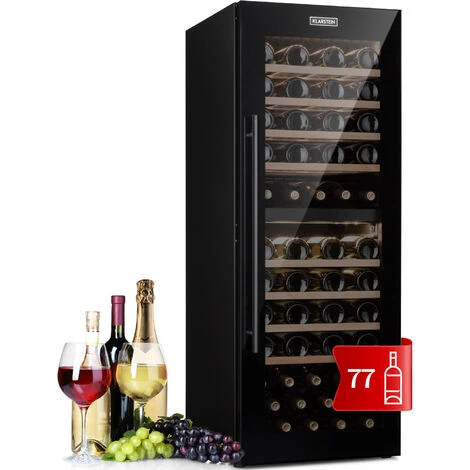 Klarstein Barossa 77 Duo Cantinetta Vino 2 Zone 191 L 77 Fl. Touch LED Nero