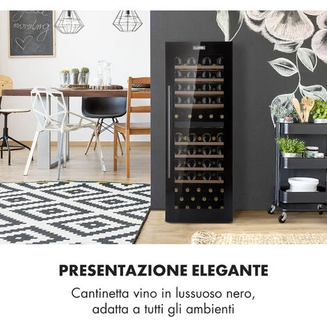 Klarstein Barossa 77 Duo Cantinetta Vino 2 Zone 191 L 77 Fl. Touch LED Nero - immagine 2