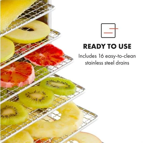 Klarstein Master Jerky 16 Essiccatore 1500W 40-90 °C Timer 15h Acciaio Inox Arge - immagine 3