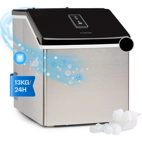 Klarstein Clearcube Macchina Per Cubetti Di Ghiaccio - Ghiaccio Trasparente 13kg/24h Acciaio Inox Nero
