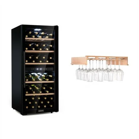 Klarstein Barossa 102 Duo Set Frigo Per Vini 2 Zone 102 Bottiglie Ripiano Per Calici