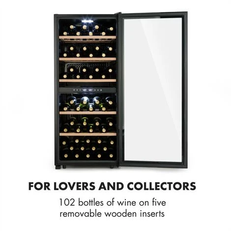 Klarstein Barossa 102 Duo Set Frigo Per Vini 2 Zone 102 Bottiglie Ripiano Per Calici - immagine 3