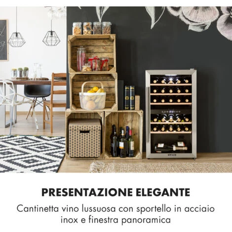 Klarstein Vinamour 29 Duo - Frigorifero Per Vini, 2 Zone, 80 L/29 Bottiglie, 5-22°C, Touch - immagine 2