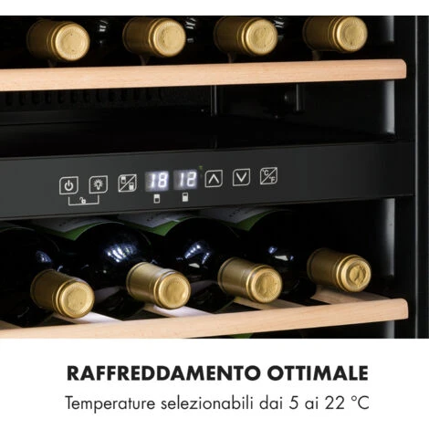 Klarstein Vinamour 29 Duo - Frigorifero Per Vini, 2 Zone, 80 L/29 Bottiglie, 5-22°C, Touch - immagine 5