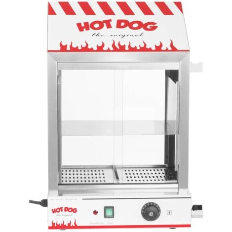 Macchina Per Hot Dog A Vapore In Acciao Inox E Vetro Temperato 7 8 L 2000 Watt - immagine 2
