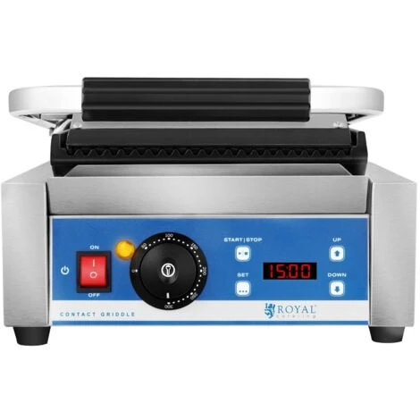 Piastra Per Panini Elettrica Bistecchiera Timer Display Digitale 1800 W - Rigata - immagine 3