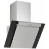 Silverline 3283.6 Cappa A Parete Aspirante Pulsante A Pressione Classe Energetica C 3 Velocità Portata 559 Mⁿ/h 60cm Inox E Vetro Temperato Nero