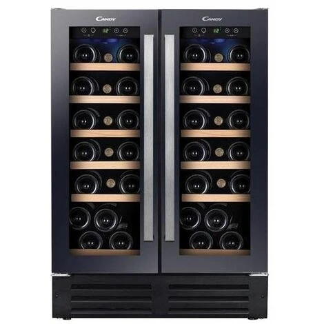 Candy CCVB 60D Vino Cantina Da Incasso 38 Bottiglie Ripiani In Legno 81,3 Cm Nero