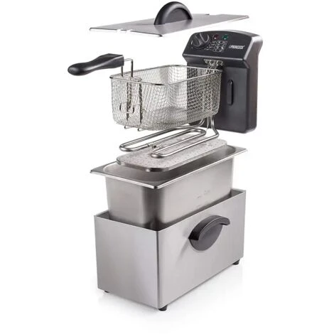 Friggitrice Elettrica In Acciaio Inox 3 Lt 2000W Termostato Regolabile 190 Gradi - immagine 3