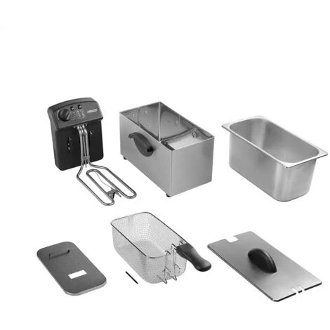 Friggitrice Elettrica In Acciaio Inox 3 Lt 2000W Termostato Regolabile 190 Gradi - immagine 5