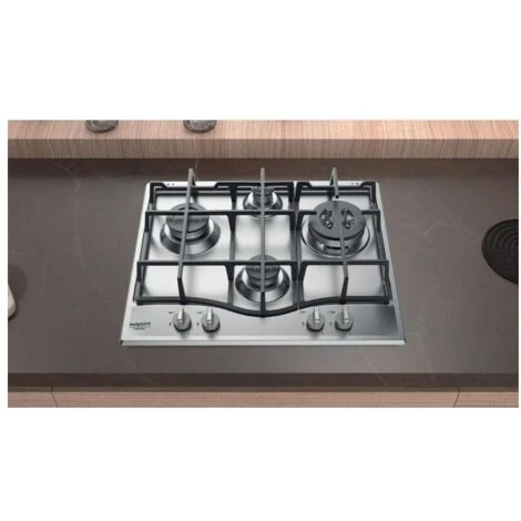 Hotpoint Ariston PCN 641 TIX Piano Cottura A Gas 4 Fuochi Griglie In Ghisa Bruciatore Tripla Corona 60 Cm Acciaio Inox - immagine 4