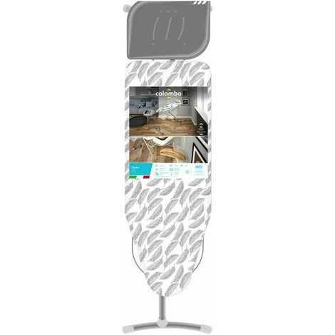 Colombo Asse Stiro TURBO 120x44 Regolabile In 6 Posizioni Di Altezza, Poggiaferro Portacaldaia Con Inserti In Silicone, Portagrucce, Griglia Portabiancheria Rinforzata - immagine 3