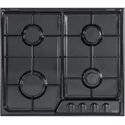 DeLonghi YNF 46 ASV Piano Cottura A Gas 4 Zone Griglie In Piattina Smaltata 58 Cm Nero