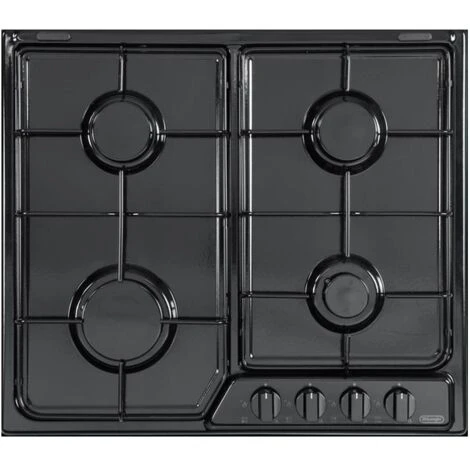 DeLonghi YNF 46 ASV Piano Cottura A Gas 4 Zone Griglie In Piattina Smaltata 58 Cm Nero
