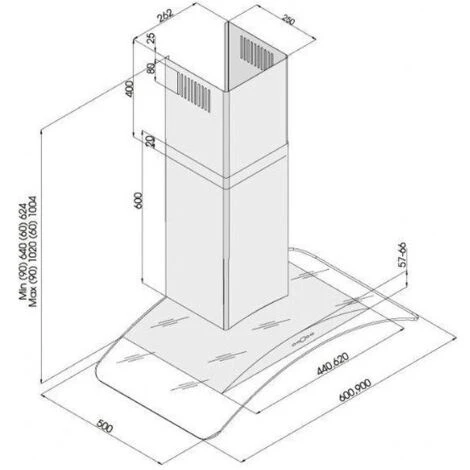 Silverline 3159.9 Cappa A Parete Aspirante Classe Energetica C 3 Velocità Portata 560 Mⁿ/h Inox E Vetro Temperato 90cm - immagine 2