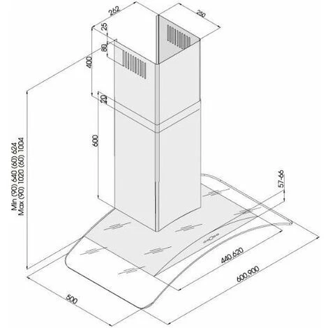 Silverline 3159.9 Cappa A Parete Aspirante Classe Energetica C 3 Velocità Portata 560 Mⁿ/h Inox E Vetro Temperato 90cm - immagine 3
