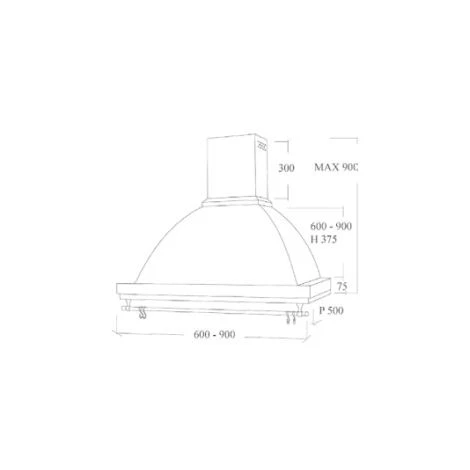 Cappa Parete Valentina Da 90cm Finitura Antracite Prod. Italia 90X50 - immagine 2
