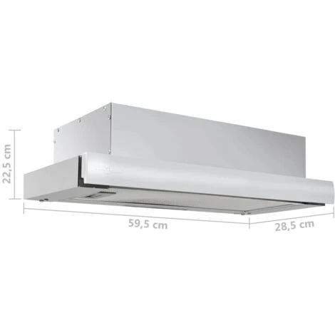 Cappa Da Cucina Incorporata Sottile 480 M³/h Alluminio Acciaio VidaXL - immagine 3