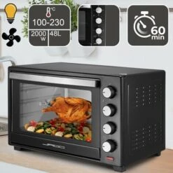 Nova Forno Elettrico 48 L Con 6 Modalità Di Cottura Con Girarrosto Teglia E Griglia