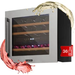 Klarstein Vinsider 36 Frigorifero Per Vini, 2 Zone Di Raffreddamento, 5-22°C, 85l, Acciaio Inossidabile