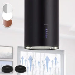 Klarstein Klarstein Beretta Cappa Aspirante A Isola Ø35cm A Ricircolo 650m³/h LED Nero