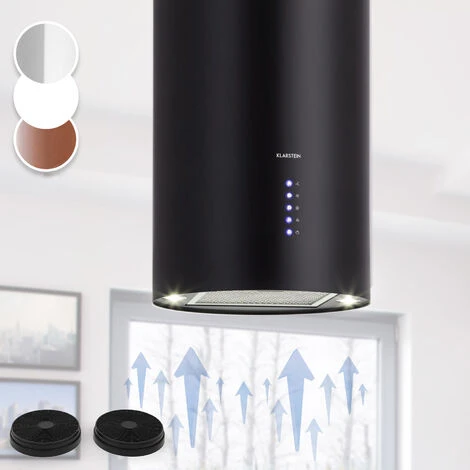 Klarstein Klarstein Beretta Cappa Aspirante A Isola Ø35cm A Ricircolo 650m³/h LED Nero