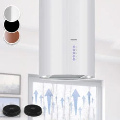 Klarstein Beretta Cappa Aspirante A Isola Ø35cm A Ricircolo 650m³/h LED Bianco