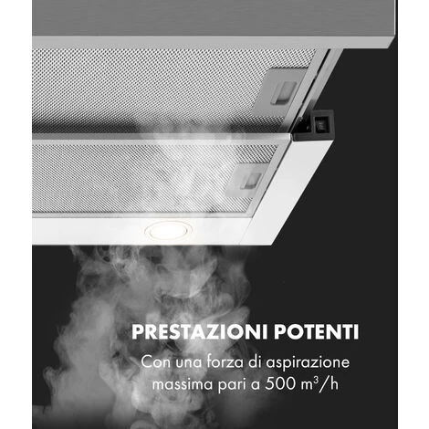 Klarstein Mariana 60 Cappa A Schermo Piatto 500 M³/h Di Scarico LED Bianco - immagine 3