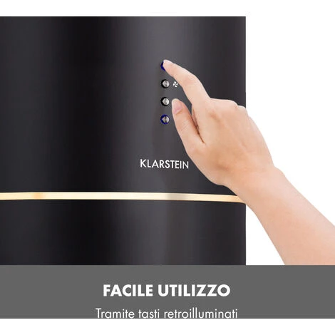 Klarstein Tron Ambience Cappa Aspirante A Isola Ø38cm Ricircolo 540m³/h LED Nero - immagine 5