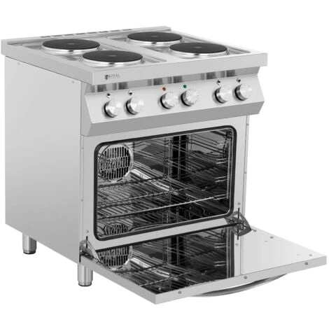 Cucina Elettrica Piano Cottura Elettrico + Forno A Convezione 13.400 W 4 Piastre - immagine 4