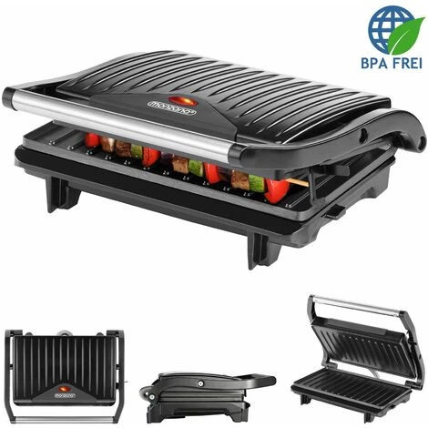 Monzana Grill A Contatto MZ608 Griglia Da Tavolo BPA Free Bistecchiera Tostiera Panini Maker 750W Antiaderente Tostapane - immagine 2