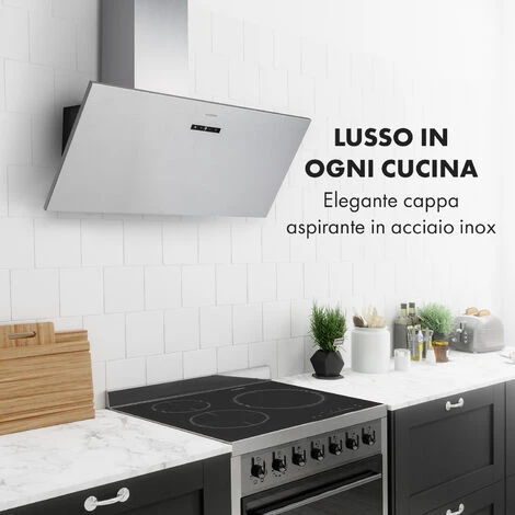 Klarstein Silver Lining 90, Cappa Aspirante, 90 Cm, 568m³/h , EEK A, Acciaio Inox - immagine 2