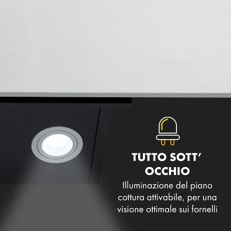 Klarstein Silver Lining 90, Cappa Aspirante, 90 Cm, 568m³/h , EEK A, Acciaio Inox - immagine 4