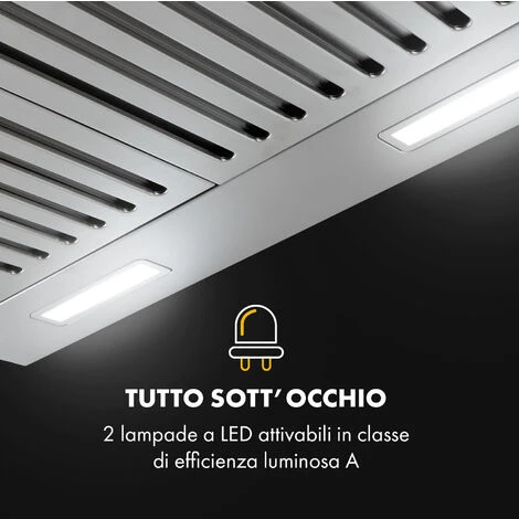 Klarstein Purista Americana, Cappa Aspirante, Filtro Baffle, 306 M³/h - immagine 5