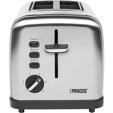 Princess Style Tostapane In Acciaio Design Elegante 2 Vani 850W Campeggio Casa - immagine 5