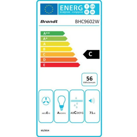 Cappuccio Visiera 60cm 321m3/h Bianco - Bhc9602w - Brandt - immagine 2