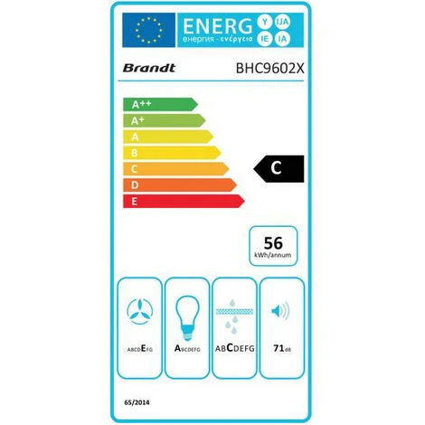 Cappuccio Visiera 60cm 321m3/h In Acciaio Inox - Bhc9602x - Brandt - immagine 2