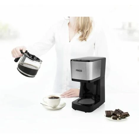 Macchina Caffè Con Filtro Compact 8 600 W 0,75 L Nero Argento Princess - immagine 2